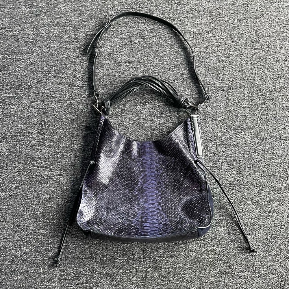Stuart Weitzman Black Double Strapped Shoulder Bag with Structured Design